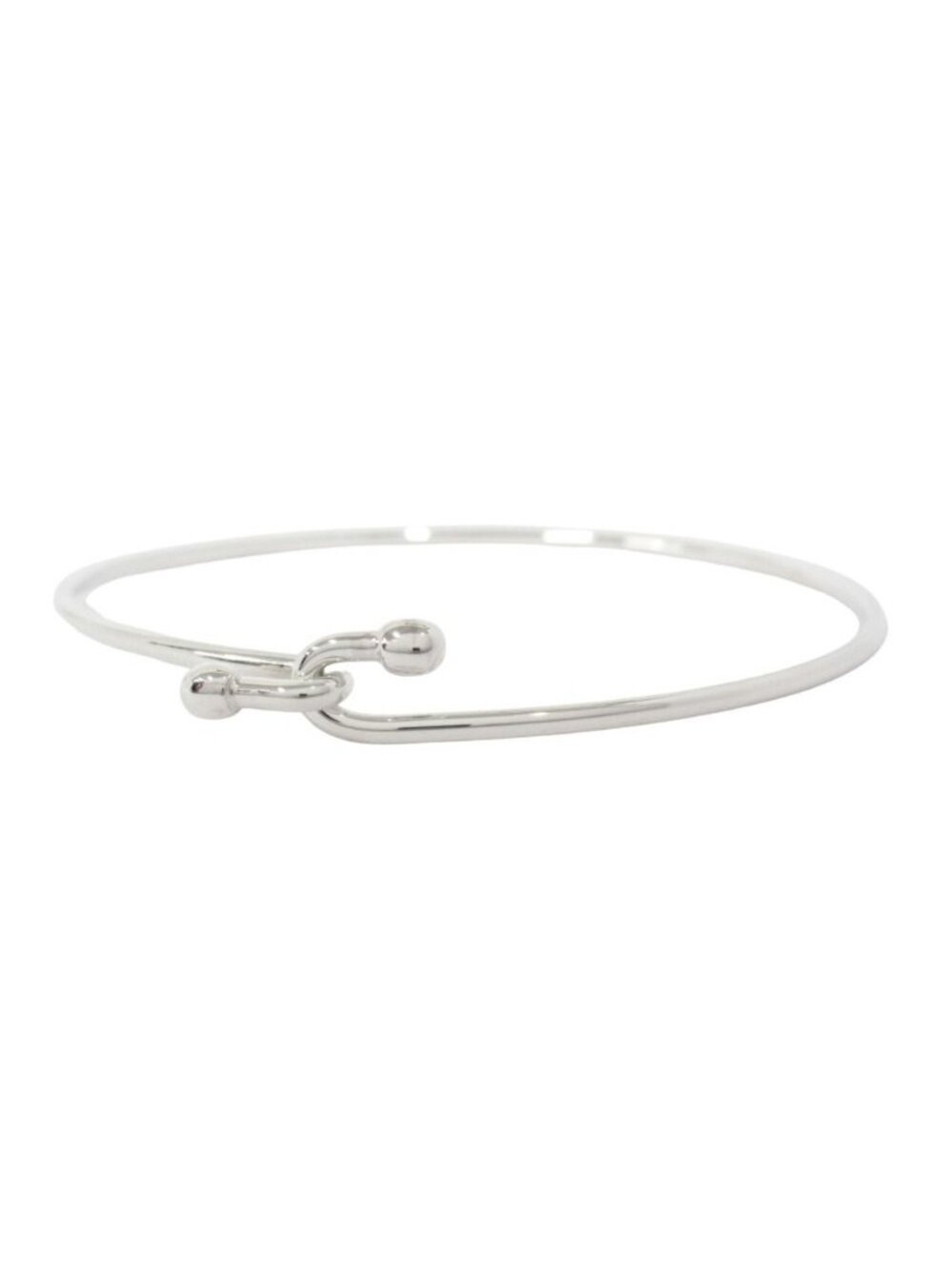 Tiffany & Co Polished Hook Eye Bangle Bracelet Vintage Silver